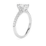 Lab-Grown Diamond 1.50ct Emerald Cut Engagement Ring Diamond Shoulders inn Platinum