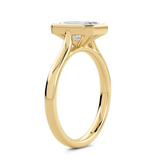 Lab-Grown Emerald Cut Diamond Bezel Rub-Over Set Engagement Ring | The Vivienne Ring
