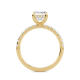 Lab-Grown Emerald Cut Diamond Engagement Ring Hidden Diamond Halo | The Isabella Ring
