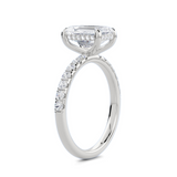 Lab-Grown Emerald Cut Diamond Engagement Ring Hidden Diamond Halo | The Isabella Ring
