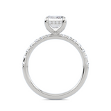 Lab-Grown Emerald Cut Diamond Engagement Ring Hidden Diamond Halo | The Isabella Ring