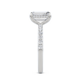 Lab-Grown Emerald Cut Diamond Engagement Ring Hidden Diamond Halo | The Isabella Ring