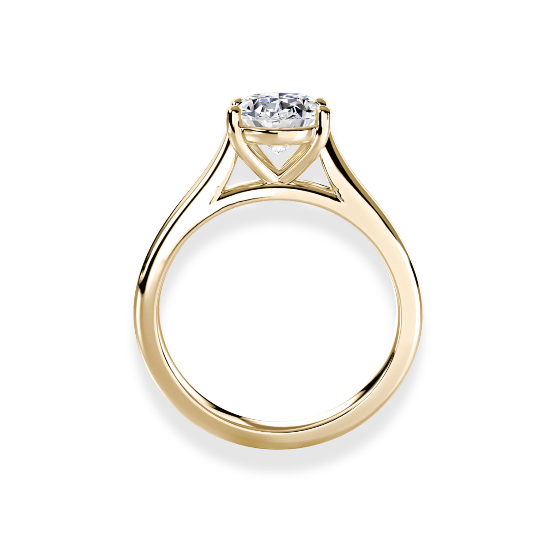 18ct Yellow Gold Oval Cut Lab-Grown Solitaire Engagement Ring 2ct