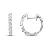 Fancy Hoop Diamond Earrings in 18ct white gold by Harrogate Jewellers featuring 24 round Earth Mined Diamonds, perfect for bespoke wedding jewellery in Harrogate, Yorkshire.