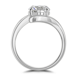 Lab-Grown Round Brilliant Cut Diamond Solitaire Engagement Ring Bypass Twist Setting | The Auroa Ring