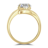 Lab-Grown Round Brilliant Cut Diamond Solitaire Engagement Ring Bypass Twist Setting | The Auroa Ring
