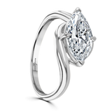 Lab-Grown Marquise Cut East West Diamond Solitaire Engagement Ring Bypass Twist Setting | The Sienna Ring