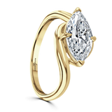 Lab-Grown Marquise Cut East West Diamond Solitaire Engagement Ring Bypass Twist Setting | The Sienna Ring