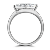 Lab-Grown Marquise Cut East West Diamond Solitaire Engagement Ring Bypass Twist Setting | The Sienna Ring