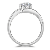 Lab-Grown Oval Cut Diamond Solitaire Engagement Ring Bypass Twist Setting | The Celeste