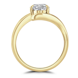 Lab-Grown Oval Cut Diamond Solitaire Engagement Ring Bypass Twist Setting | The Celeste