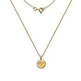 Yellow Gold Curb Textured Disc Necklace by Harrogate Jewellers, a perfect choice for bespoke jewellery in Yorkshire, ideal for wedding or engagement occasions.