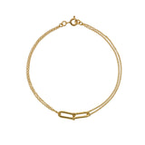 Harrogate Jewellers' Yellow Gold Paper Clip Link Bracelet, a bespoke jewellery piece for weddings and engagements, made with lab grown diamonds from Yorkshire.