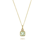 Green Amethyst and Diamond Bezel Set Drop Pendant by Harrogate Jewellers, a bespoke piece of jewellery from Yorkshire featuring Earth Mined Diamonds.