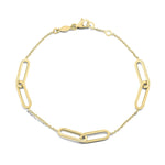 Harrogate Jewellers Yellow Gold Double Oval & Chain Bracelet, featuring a classic curb link and paperclip style oval links design, ideal for bespoke jewellery in Harrogate Yorkshire.
