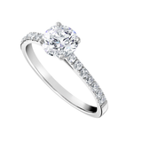 Platinum 2.00ct Round Brilliant Cut Lab-Grown Diamond Engagement Ring with Diamond Shoulders | E VS1