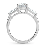 Platinum 3.00ct Oval Cut Lab-Grown Diamond Engagement Ring with Tapered Baguette Shoulders | E VS1