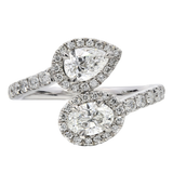 Two Stone Diamond Twist Ring Platinum