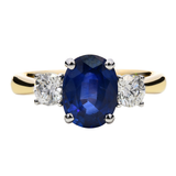 Sapphire and Diamond Three Stone Engagement Ring