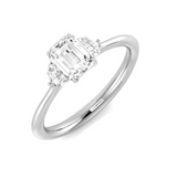 Emerald and Cadillac Cut Diamond Engagement Ring in Platinum from Harrogate Jewellers, a luxurious bespoke jewellery piece in Harrogate Yorkshire, showcasing Earth Mined Diamonds.