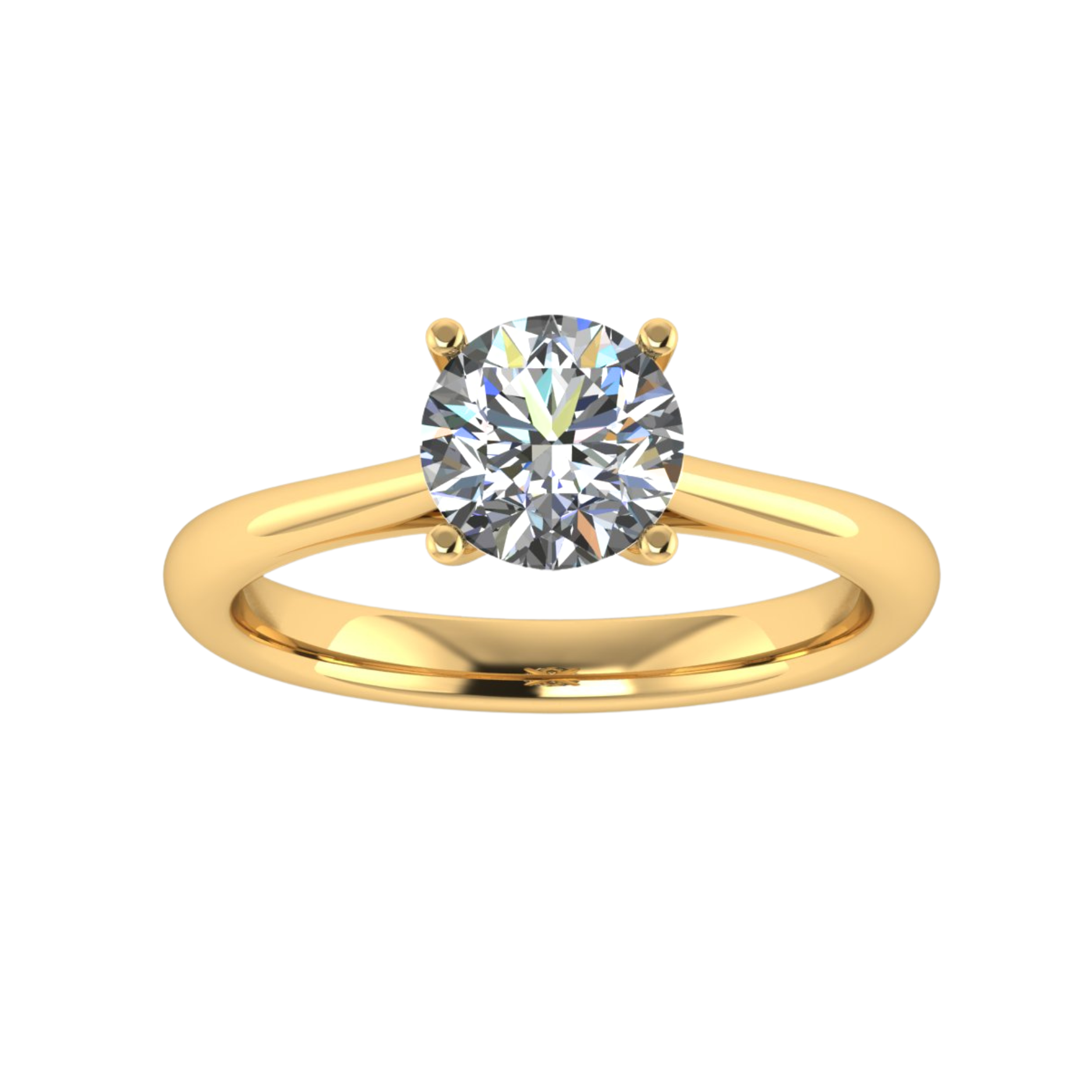 Harrogate Jewellers' TULIP engagement ring with lab-grown, brilliant cut diamond, set in platinum on a white background.