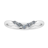 Harrogate Jewellers Mixed Cut Shaped Diamond Curve Band, crafted in platinum featuring pear, oval and round brilliant cut diamonds, ideal for wedding or bespoke engagement ring.