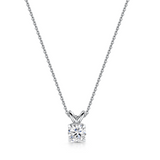 Classic Round Brilliant Cut Diamond Pendant in White Gold from Harrogate Jewellers, a bespoke jewellery piece perfect for engagement or wedding, made in Yorkshire.