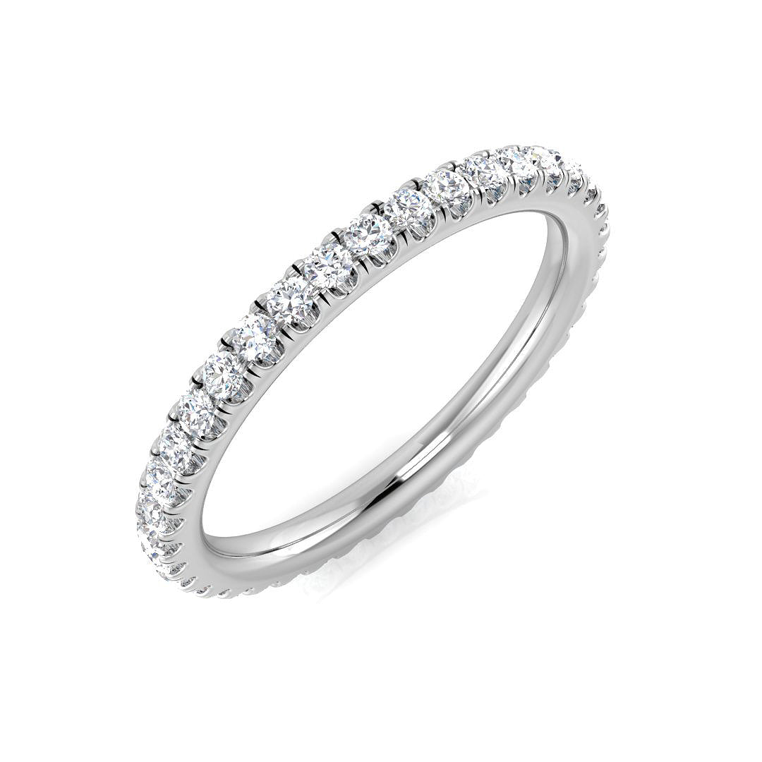 Platinum 0.20ct diamond half set eternity ring by Harrogate Jewellers, a popular choice for bespoke jewellery in Harrogate, Yorkshire. Perfect for weddings or engagements.