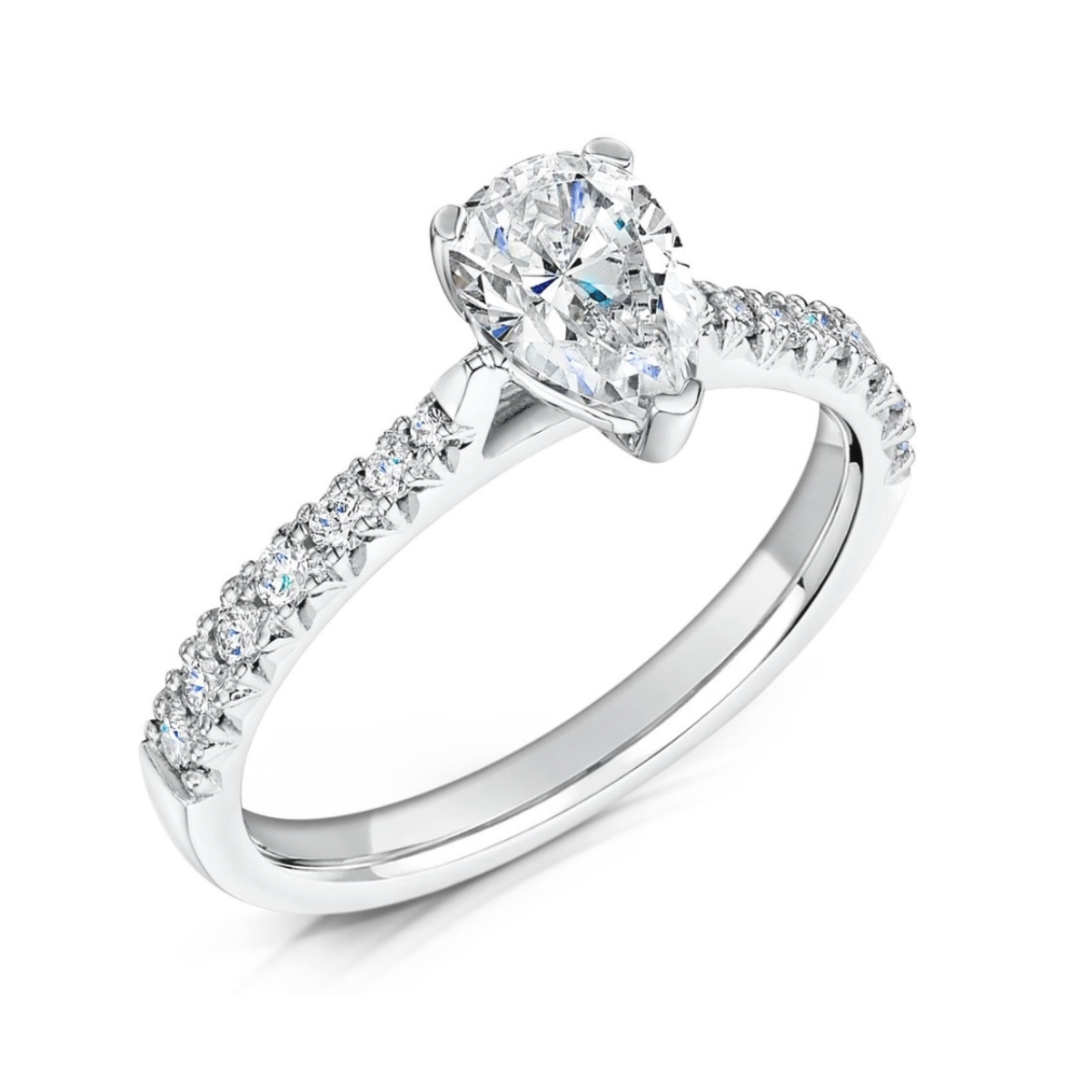 Engagement Ring HARROGATE Jewellers Pear cut Diamond Solitaire