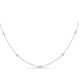 Diamond Rub-Over Set Necklace in 18ct white gold by Harrogate Jewellers, ideal for bespoke wedding or engagement jewellery in Yorkshire.