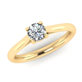 Harrogate Jewellers' Classic Solitaire Talon Claw Engagement Ring, featuring a round brilliant cut natural diamond, surrounded by smaller diamonds on a white gold band