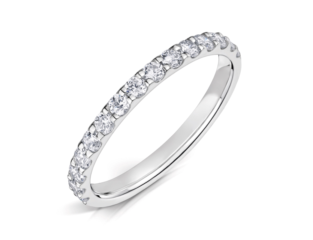 Claw Set 2mm diamond set wedding ring