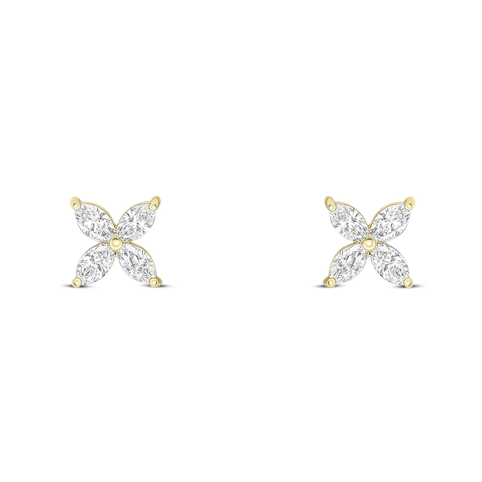 Harrogate Jewellers diamond flower stud earrings