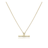 Diamond T-Bar Necklace by Harrogate Jewellers, crafted from 18ct Yellow Gold with a centered Earth Mined Diamond, ideal for bespoke Yorkshire wedding jewellery.