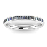 Baguette Cut Half Set Diamond Eternity Ring by Harrogate Jewellers, a beautiful platinum or white gold wedding ring with bespoke jewellery design from Yorkshire.
