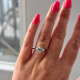 Aquamarine and Diamond Trilogy Ring 9ct White Gold