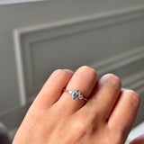 Aquamarine and Diamond Trilogy Ring 9ct White Gold
