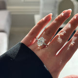 Platinum 3.00ct Oval Cut Lab-Grown Diamond Engagement Ring with Tapered Baguette Shoulders | E VS1