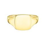 Medium Gents Cushion Shaped Signet Ring in 9ct Gold from Harrogate Jewellers, Perfect for bespoke engraving, Yorkshire-crafted Wedding Ring.