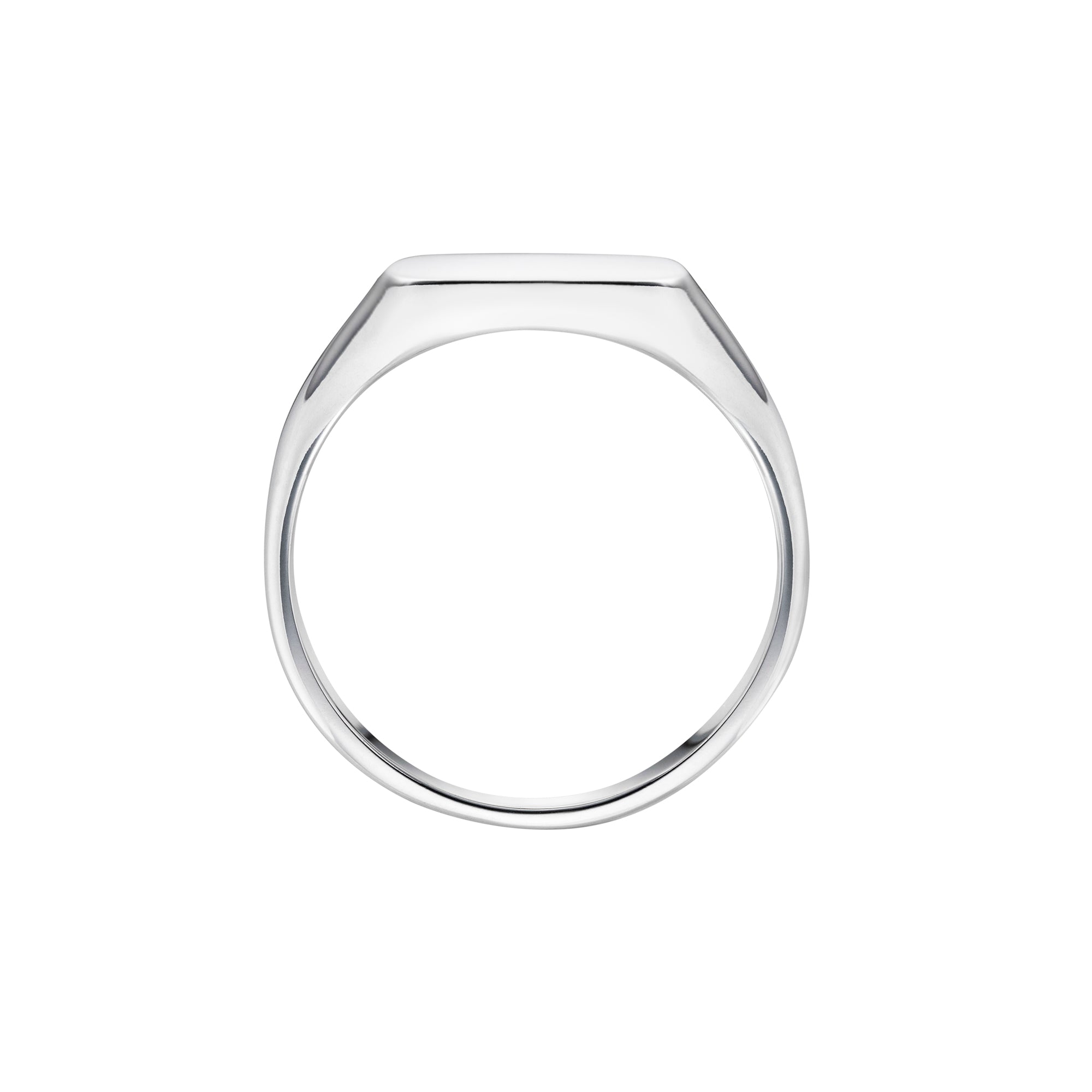 Medium Gents Cushion Shaped Signet Ring in Gold from Harrogate Jewellers, ideal for engraving or a polished minimalist finish, made in Yorkshire.