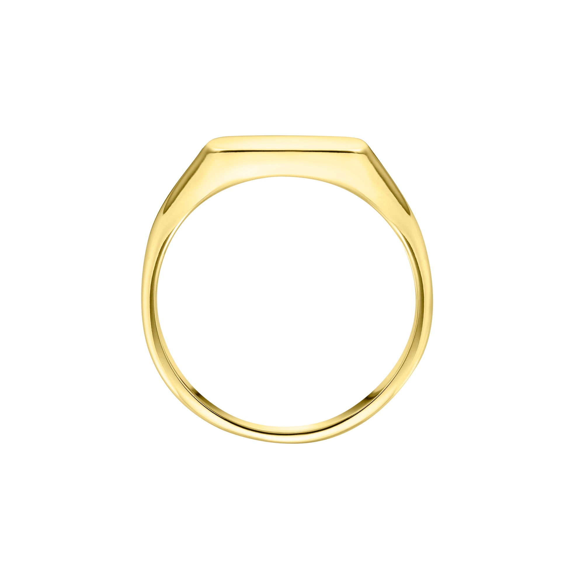Medium Gents Cushion Shaped Signet Ring from Harrogate Jewellers, perfectly crafted in 9ct gold, ideal for bespoke engraving or minimalist finish. Ideal for Yorkshire's bespoke jewellery lovers.
