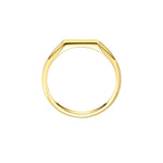 Harrogate Jewellers' Slim Rectangle Signet Ring in Gold, a minimalist and elegant engagement ring made of earth-mined diamonds, ideal for bespoke jewellery lovers in Yorkshire.