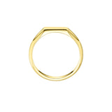 Harrogate Jewellers' Slim Rectangle Signet Ring in Gold, a minimalist and elegant engagement ring made of earth-mined diamonds, ideal for bespoke jewellery lovers in Yorkshire.