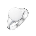 Large gents oval signet ring by Harrogate Jewellers, made from 9ct white gold, ideal for bespoke engraving, Yorkshire-made jewellery.