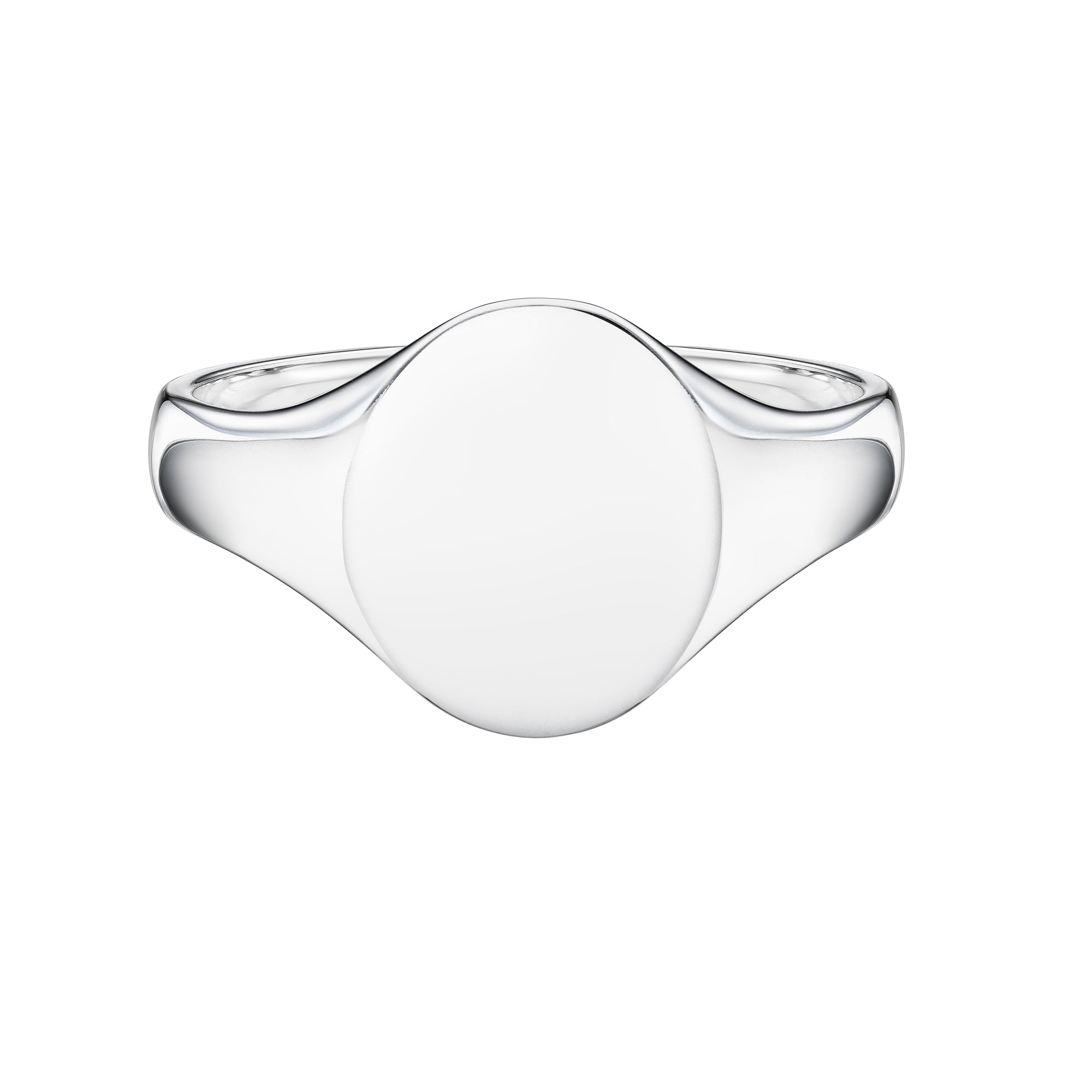 Large Gents Oval Signet Ring by Harrogate Jewellers, made from 9ct white gold, perfect for bespoke engraving, a popular choice in Yorkshire for Earth Mined Diamond Wedding Rings.