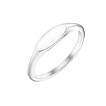 Harrogate Jewellers' Slim Oval Signet Ring Gold, high polished, minimalist and sleek design for everyday wear, perfect for bespoke engraving. Ideal for engagement or wedding, featuring earth mined diamonds.