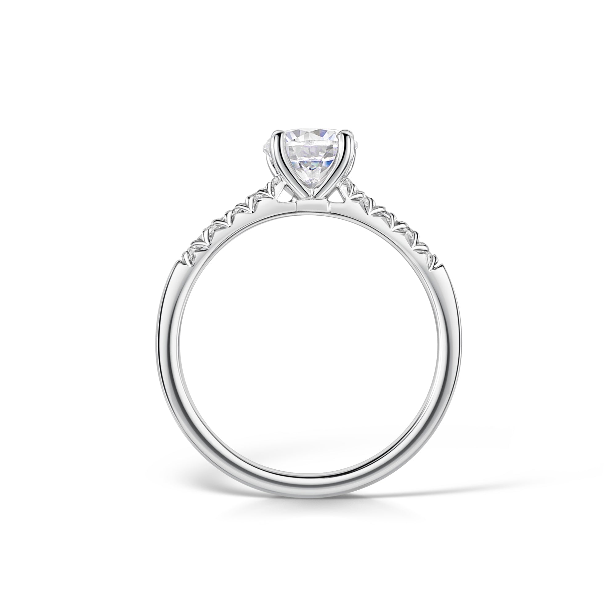 Tapered Claw Set Round Brilliant Cut Diamond Engagement Ring by Harrogate Jewellers, a perfect choice for bespoke jewellery in Yorkshire. Ideal for weddings and featuring a lab-grown diamond.