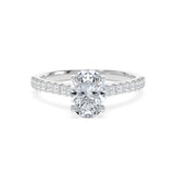 Lab-Grown Round Brilliant Cut Diamond Engagement Ring Diamond Shoulders | The Marie Ring