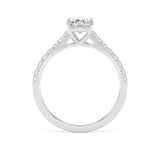 Lab-Grown Round Brilliant Cut Diamond Engagement Ring Diamond Shoulders | The Marie Ring