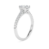 Lab-Grown Round Brilliant Cut Diamond Engagement Ring Diamond Shoulders | The Marie Ring